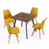 80cm Modern Florence Dining Table and 4 Bergen Chairs Set