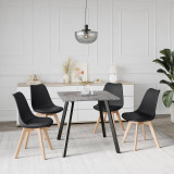 80cm Modern Florence Dining Table and 4 Bergen Chairs Set
