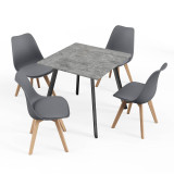 80cm Modern Florence Dining Table and 4 Bergen Chairs Set