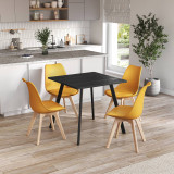 80cm Modern Florence Dining Table and 4 Bergen Chairs Set