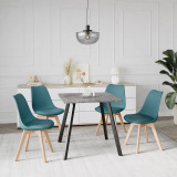 80cm Modern Florence Dining Table and 4 Bergen Chairs Set