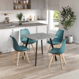 80cm Modern Florence Dining Table and 4 Bergen Chairs Set