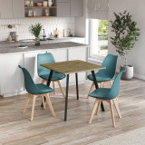 80cm Modern Florence Dining Table and 4 Bergen Chairs Set