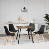 80cm Modern Florence Dining Table and 4 Bergen Chairs Set