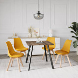 80cm Modern Florence Dining Table and 4 Bergen Chairs Set