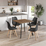 80cm Modern Florence Dining Table and 4 Bergen Chairs Set