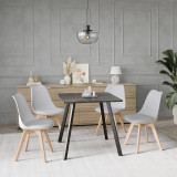 80cm Modern Florence Dining Table and 4 Bergen Chairs Set