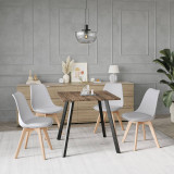 80cm Modern Florence Dining Table and 4 Bergen Chairs Set