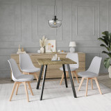 80cm Modern Florence Dining Table and 4 Bergen Chairs Set