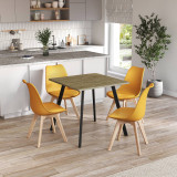 80cm Modern Florence Dining Table and 4 Bergen Chairs Set