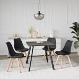 80cm Modern Florence Dining Table and 4 Bergen Chairs Set
