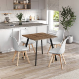 80cm Modern Florence Dining Table and 4 Bergen Chairs Set