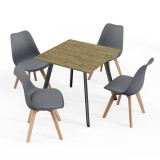 80cm Modern Florence Dining Table and 4 Bergen Chairs Set