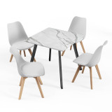 80cm Modern Florence Dining Table and 4 Bergen Chairs Set