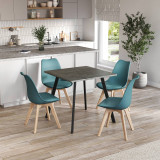 80cm Modern Florence Dining Table and 4 Bergen Chairs Set
