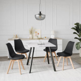 80cm Modern Florence Dining Table and 4 Bergen Chairs Set