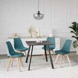 80cm Modern Florence Dining Table and 4 Bergen Chairs Set