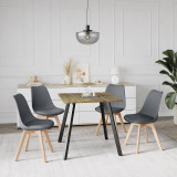 80cm Modern Florence Dining Table and 4 Bergen Chairs Set