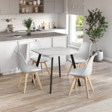 80cm Modern Florence Dining Table and 4 Bergen Chairs Set