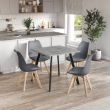 80cm Modern Florence Dining Table and 4 Bergen Chairs Set