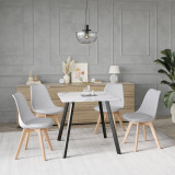 80cm Modern Florence Dining Table and 4 Bergen Chairs Set