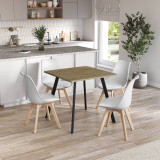 80cm Modern Florence Dining Table and 4 Bergen Chairs Set