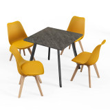 80cm Modern Florence Dining Table and 4 Bergen Chairs Set