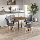 80cm Modern Florence Dining Table and 4 Bergen Chairs Set