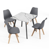 80cm Modern Florence Dining Table and 4 Bergen Chairs Set