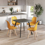 80cm Modern Florence Dining Table and 4 Bergen Chairs Set