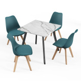 80cm Modern Florence Dining Table and 4 Bergen Chairs Set