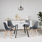 80cm Modern Florence Dining Table and 4 Bergen Chairs Set