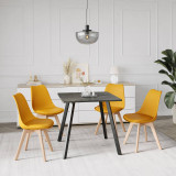 80cm Modern Florence Dining Table and 4 Bergen Chairs Set