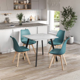 80cm Modern Florence Dining Table and 4 Bergen Chairs Set