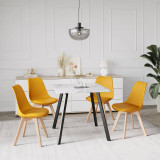 80cm Modern Florence Dining Table and 4 Bergen Chairs Set