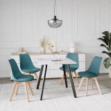 80cm Modern Florence Dining Table and 4 Bergen Chairs Set