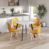80cm Modern Florence Dining Table and 4 Bergen Chairs Set