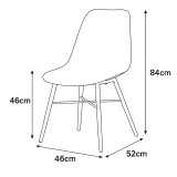 TROMSO Scandinavian Dining Chair w/ Wood Effect Metal Legs