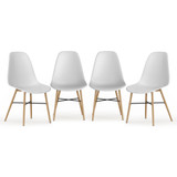 TROMSO Scandinavian Dining Chair w/ Wood Effect Metal Legs
