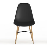 TROMSO Scandinavian Dining Chair w/ Wood Effect Metal Legs