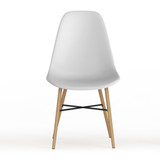 TROMSO Scandinavian Dining Chair w/ Wood Effect Metal Legs