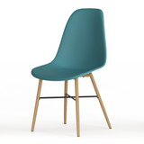 TROMSO Scandinavian Dining Chair w/ Wood Effect Metal Legs