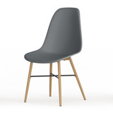 TROMSO Scandinavian Dining Chair w/ Wood Effect Metal Legs