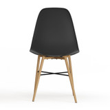 TROMSO Scandinavian Dining Chair w/ Wood Effect Metal Legs