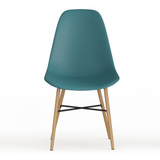 TROMSO Scandinavian Dining Chair w/ Wood Effect Metal Legs