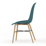 TROMSO Scandinavian Dining Chair w/ Wood Effect Metal Legs