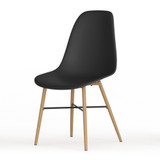 TROMSO Scandinavian Dining Chair w/ Wood Effect Metal Legs