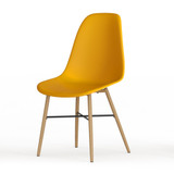 TROMSO Scandinavian Dining Chair w/ Wood Effect Metal Legs