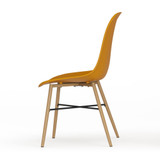 TROMSO Scandinavian Dining Chair w/ Wood Effect Metal Legs