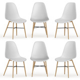 TROMSO Scandinavian Dining Chair w/ Wood Effect Metal Legs